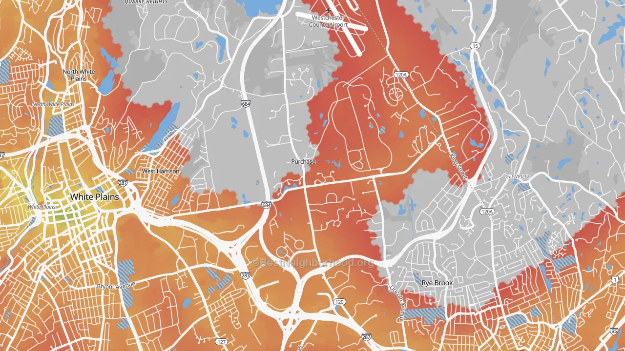 Transit Grade map of Purchase, NY