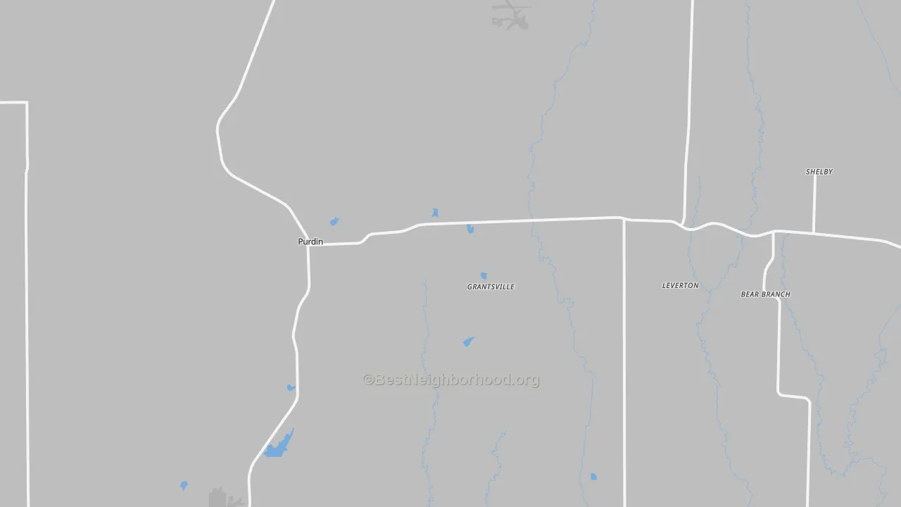 Transit Grade map of Purdin, MO
