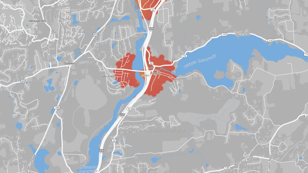Transit Grade map of Purdys, NY