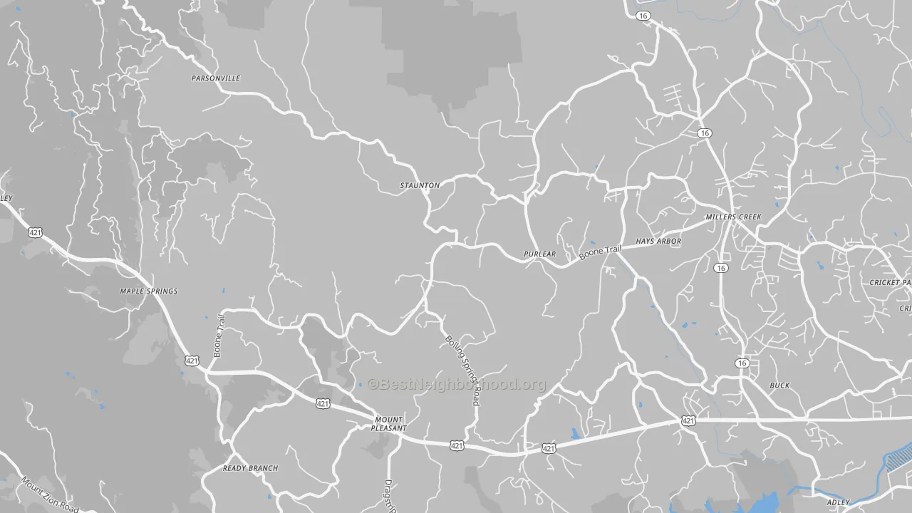 Transit Grade map of Purlear, NC