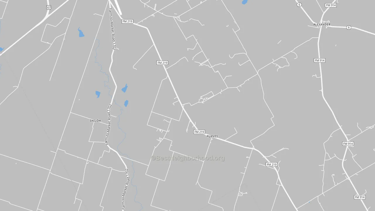 Transit Grade map of Purves, TX