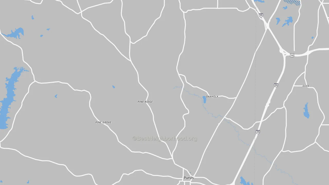 Transit Grade map of Purvis, MS