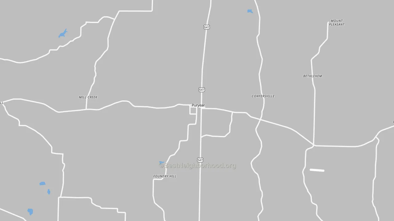 Transit Grade map of Puryear, TN