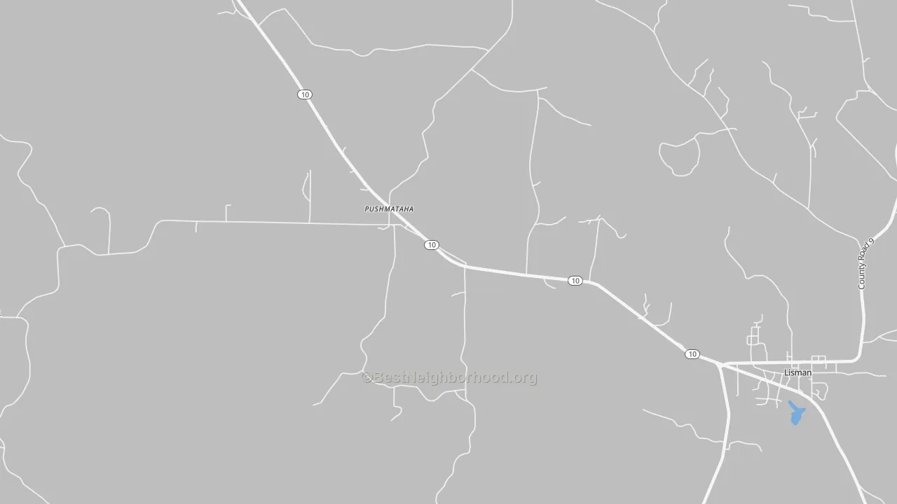 Transit Grade map of Pushmataha, AL