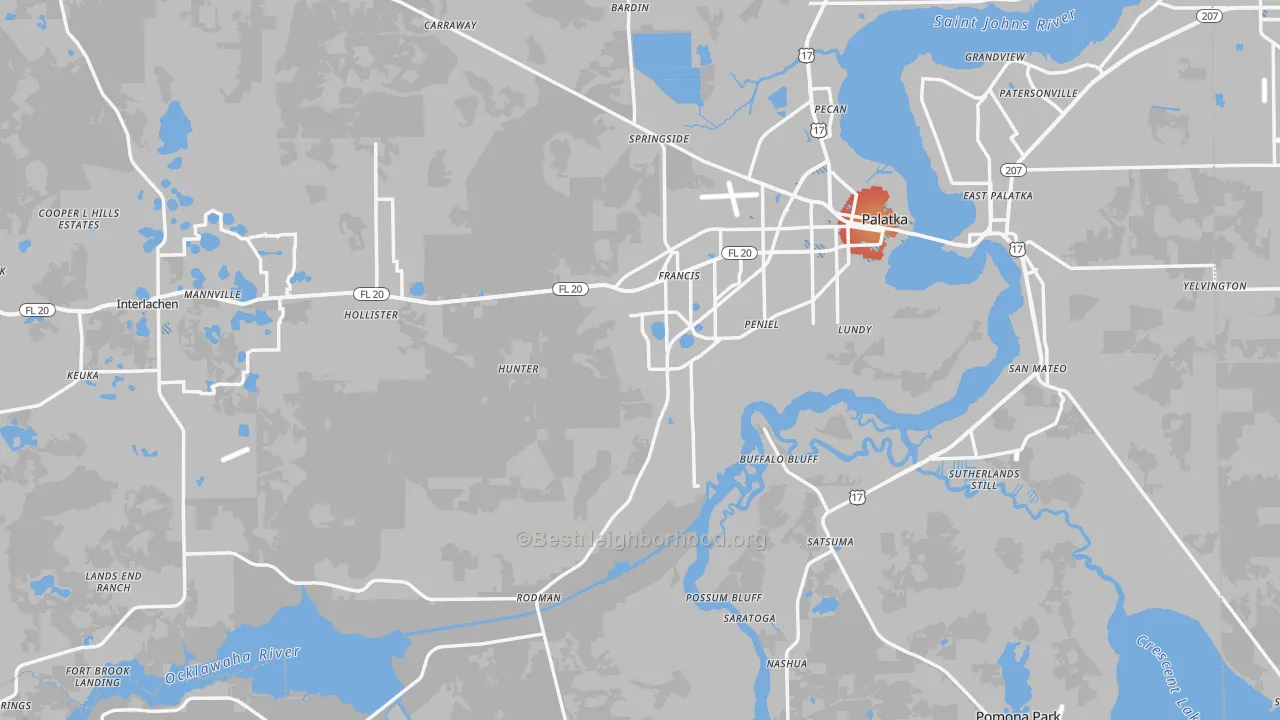 Transit Grade map of Putnam County, FL