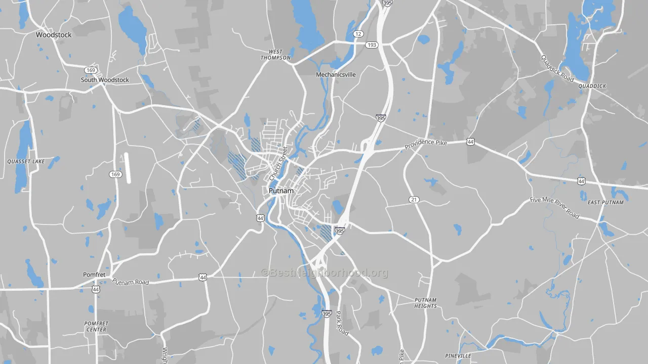 Transit Grade map of Putnam, CT