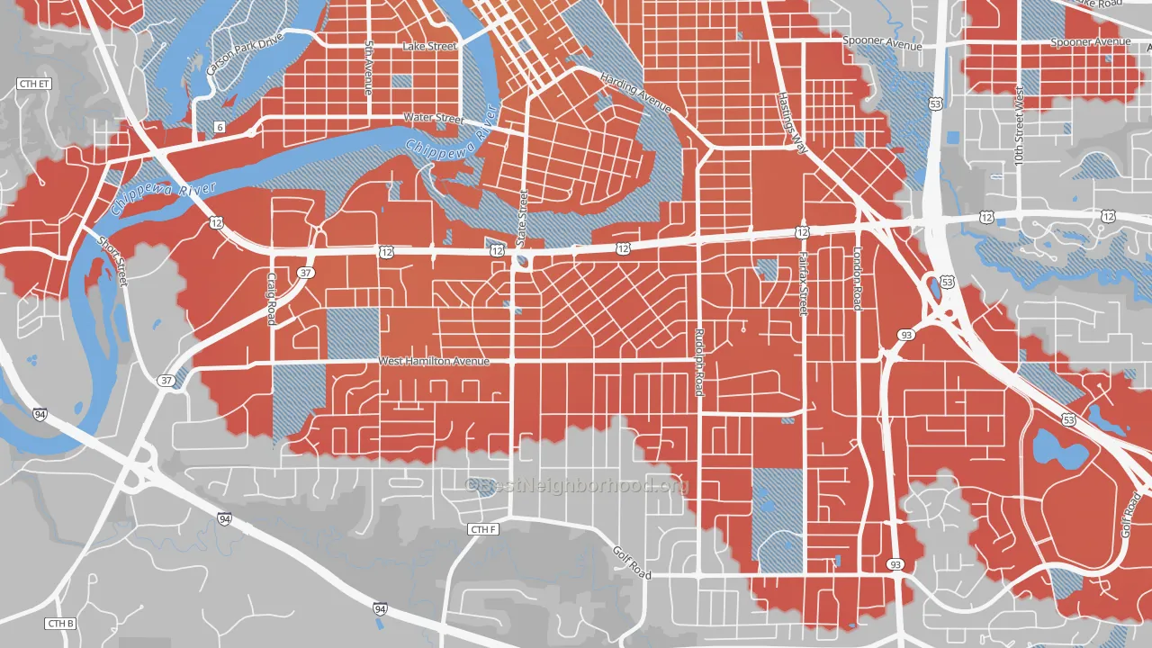 Transit Grade map of Putnam Heights, Eau Claire, WI