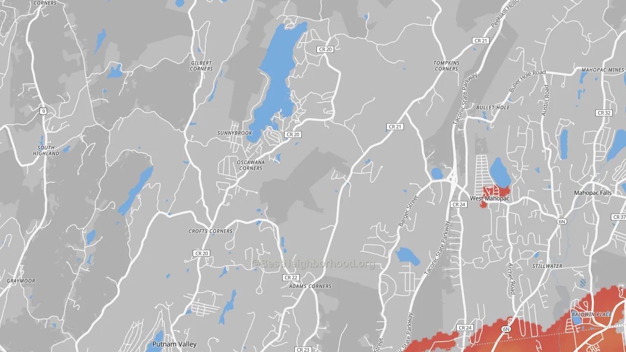 Transit Grade map of Putnam Valley, NY