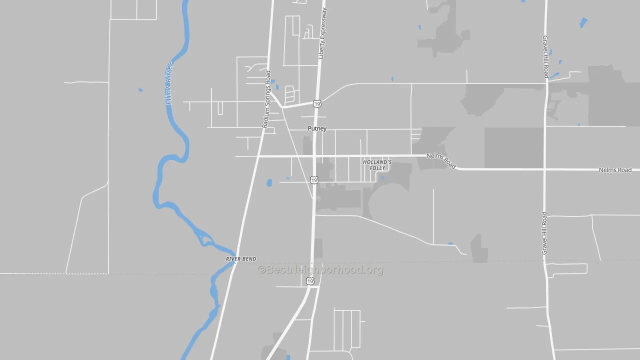 Transit Grade map of Putney, GA