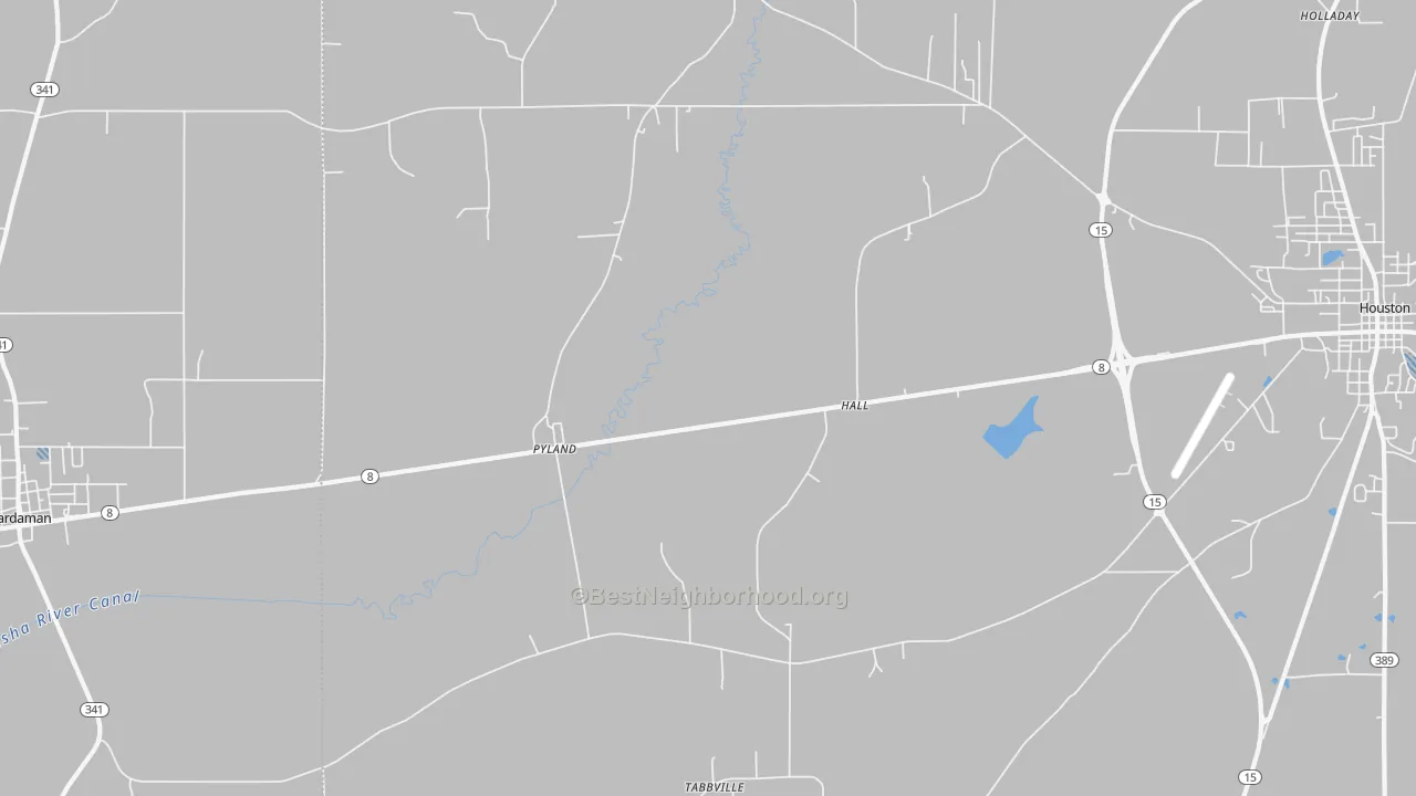 Transit Grade map of Pyland, MS