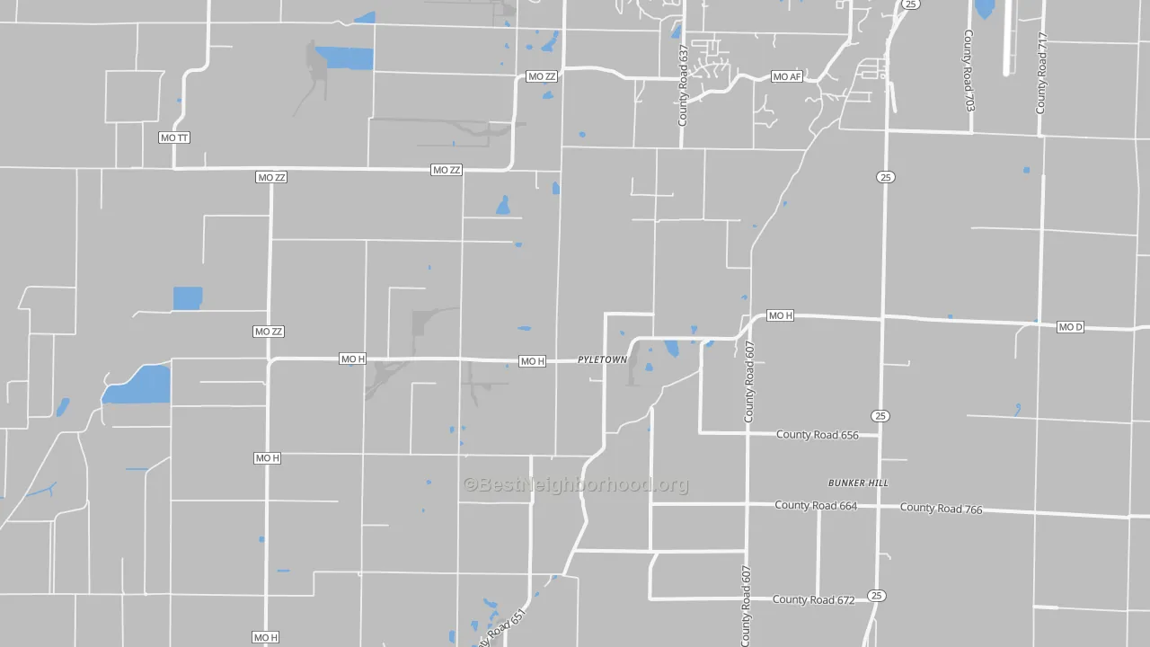 Transit Grade map of Pyletown, MO