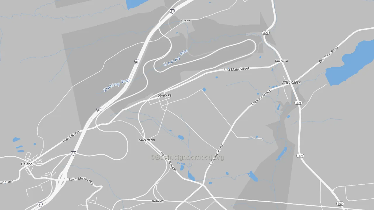 Transit Grade map of Quakake, PA