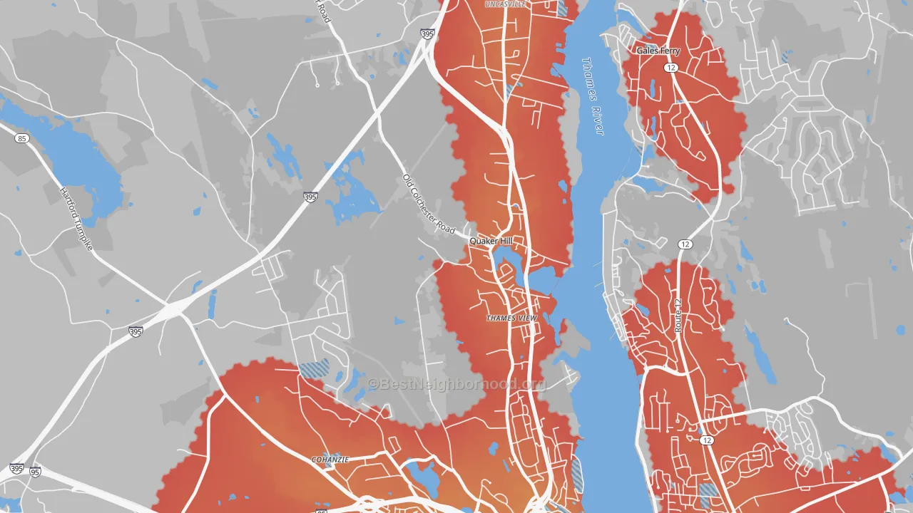 Transit Grade map of Quaker Hill, CT