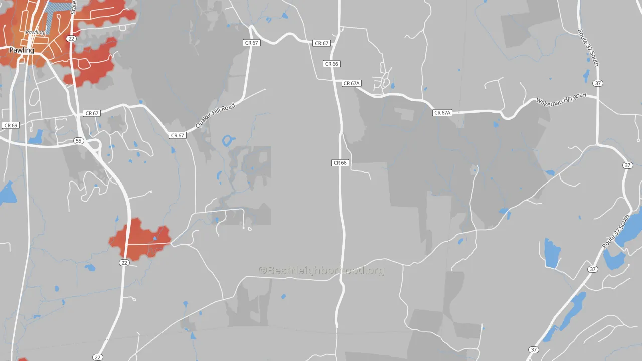 Transit Grade map of Quaker Hill, NY