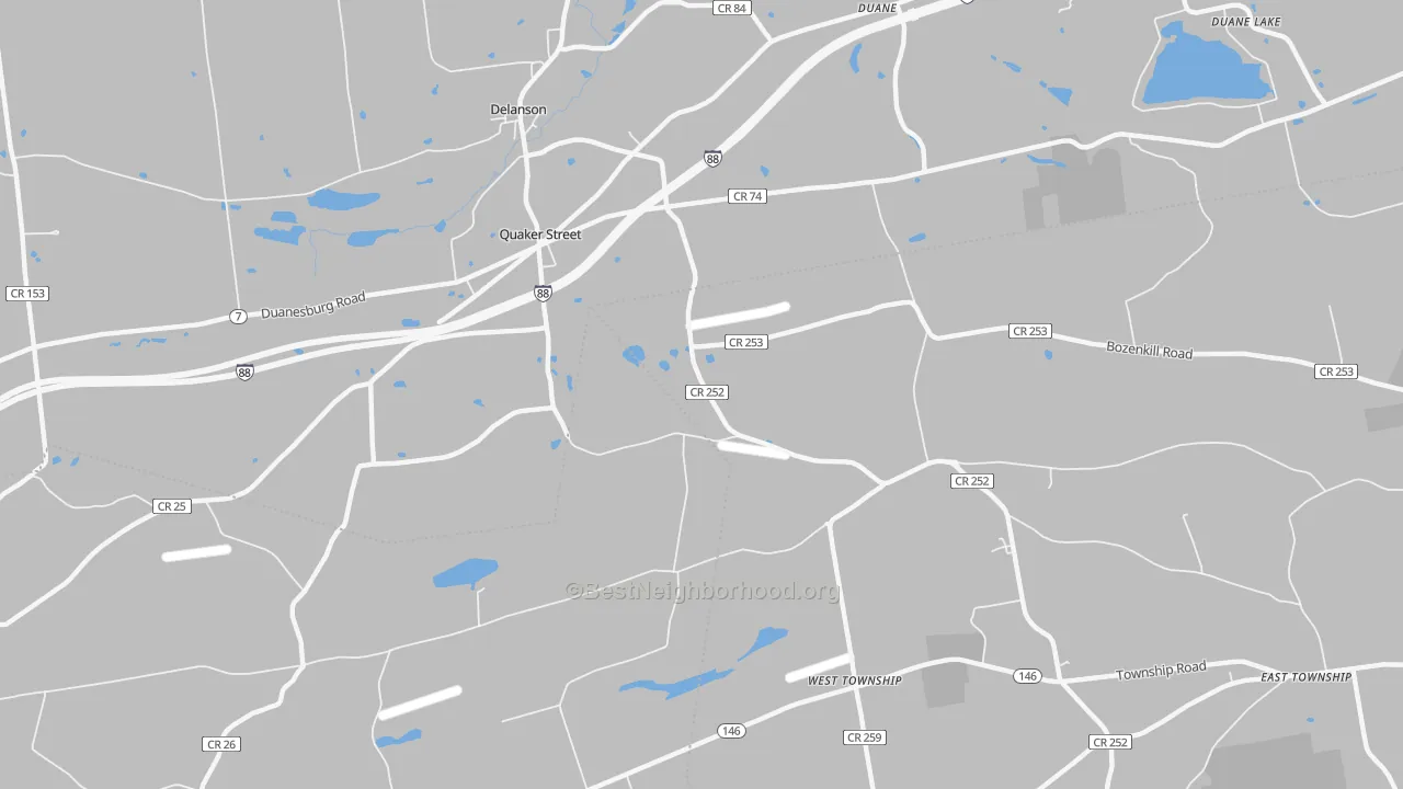 Transit Grade map of Quaker Street, NY