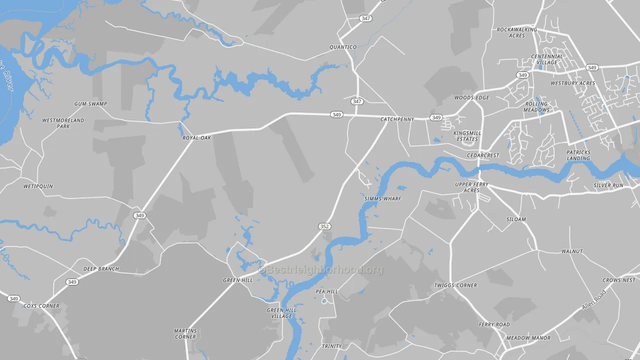 Transit Grade map of Quantico, MD
