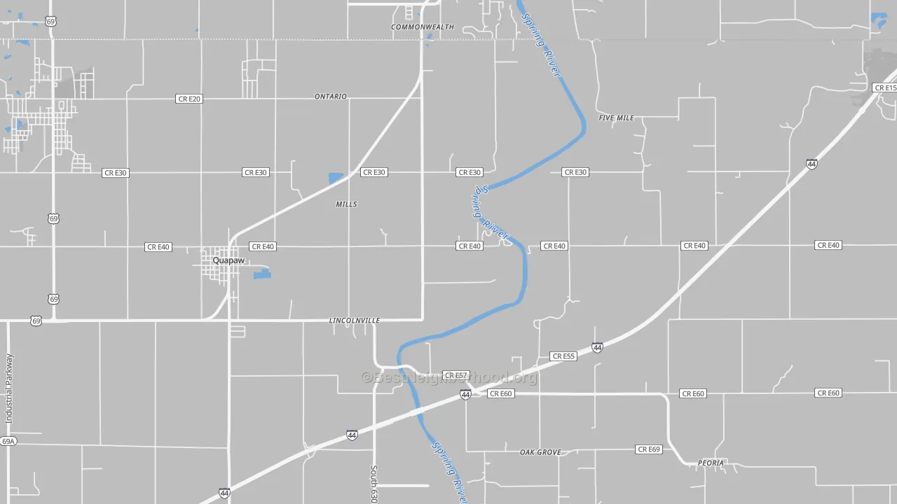 Transit Grade map of Quapaw, OK