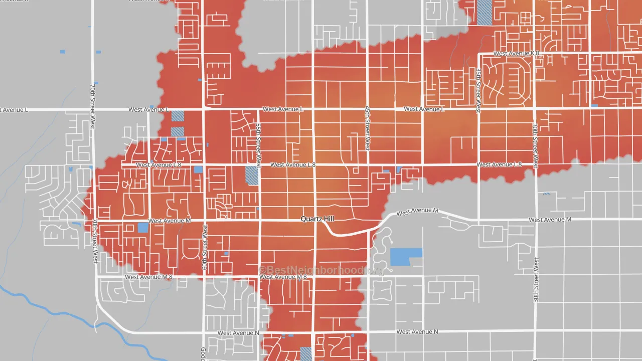 Transit Grade map of Quartz Hill, CA