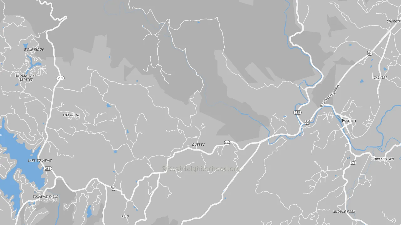 Transit Grade map of Quebec, NC