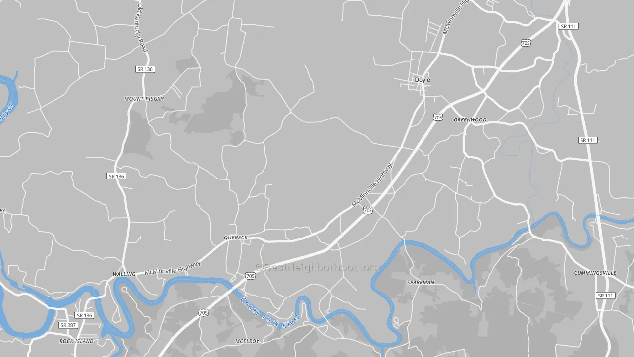 Transit Grade map of Quebeck, TN