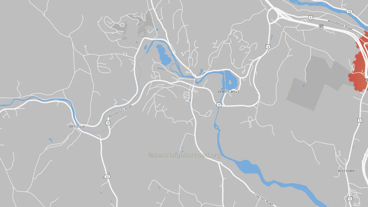 Transit Grade map of Quechee, VT