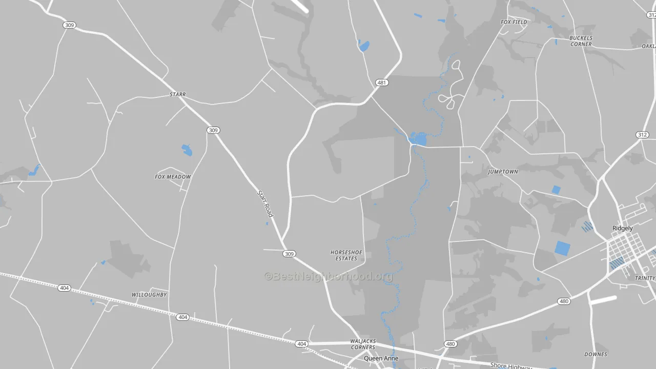 Transit Grade map of Queen Anne, MD