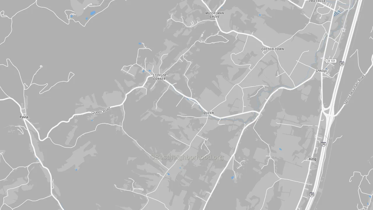 Transit Grade map of Queen, PA