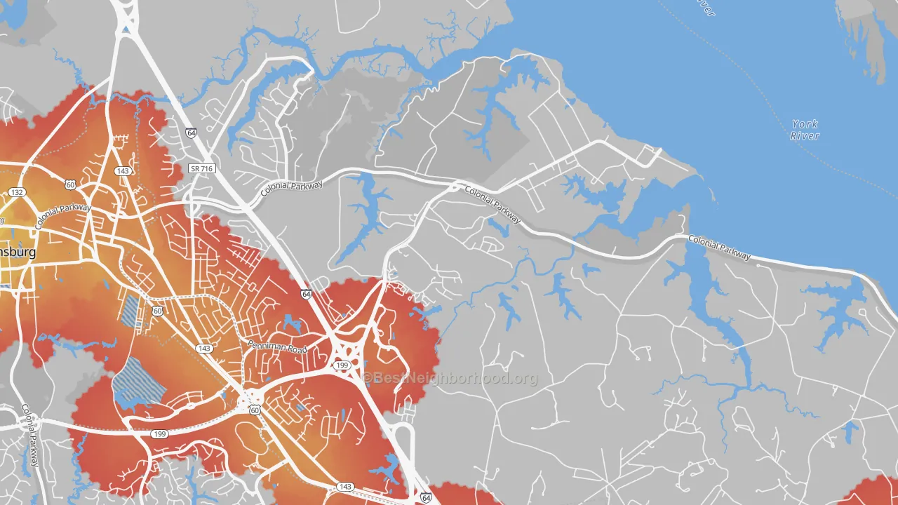 Transit Grade map of Queens Lake, VA
