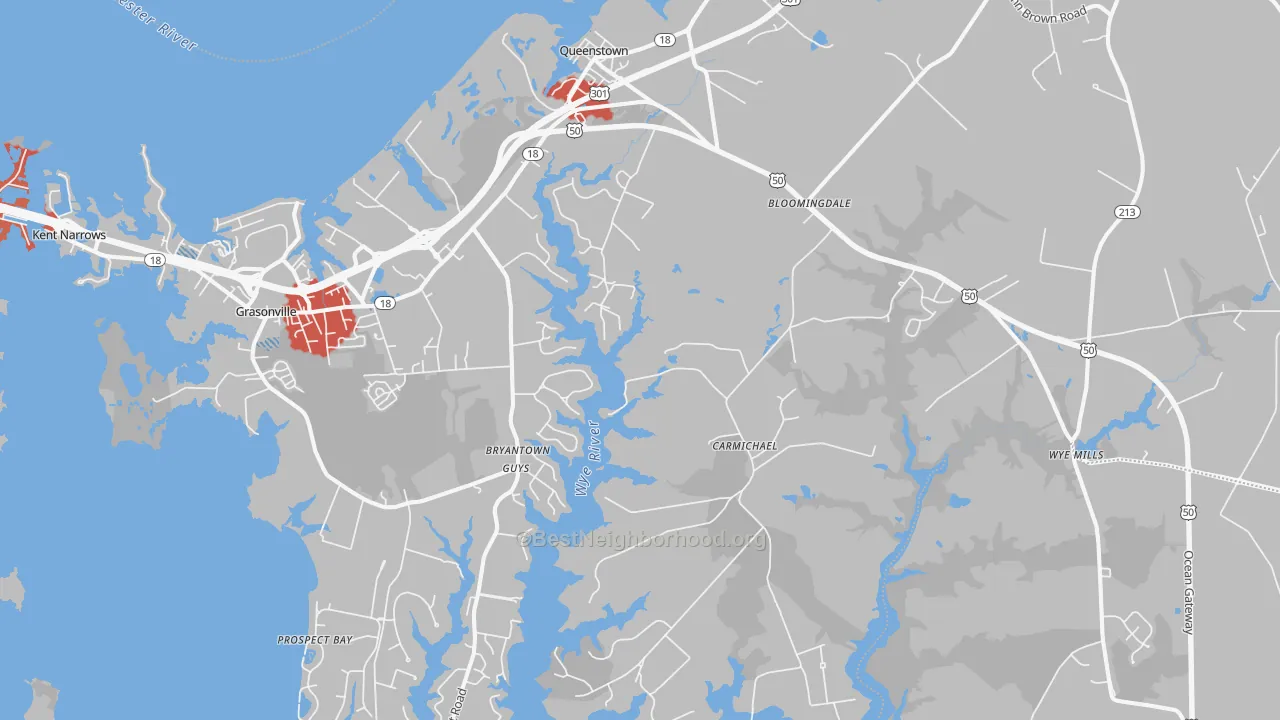 Transit Grade map of Queenstown, MD