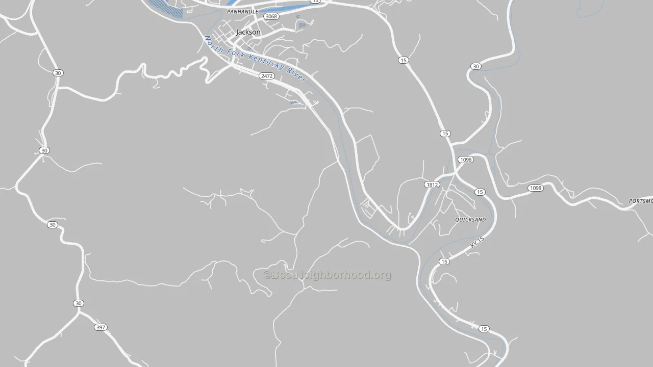 Transit Grade map of Quicksand, KY