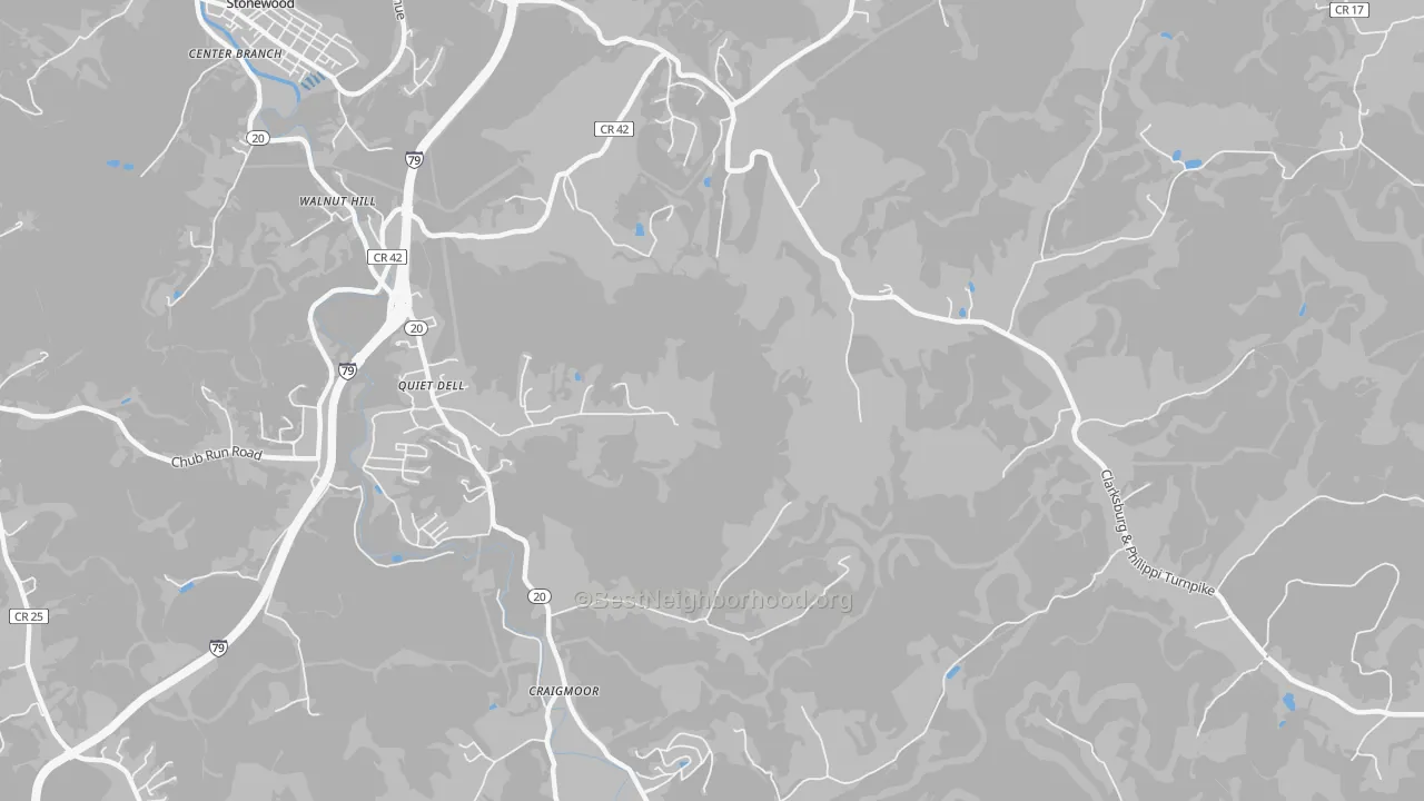 Transit Grade map of Quiet Dell, WV