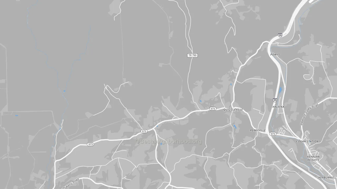 Transit Grade map of Quiggleville, PA
