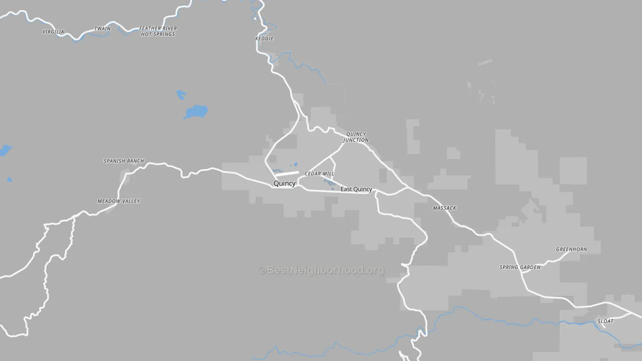 Transit Grade map of Quincy, CA