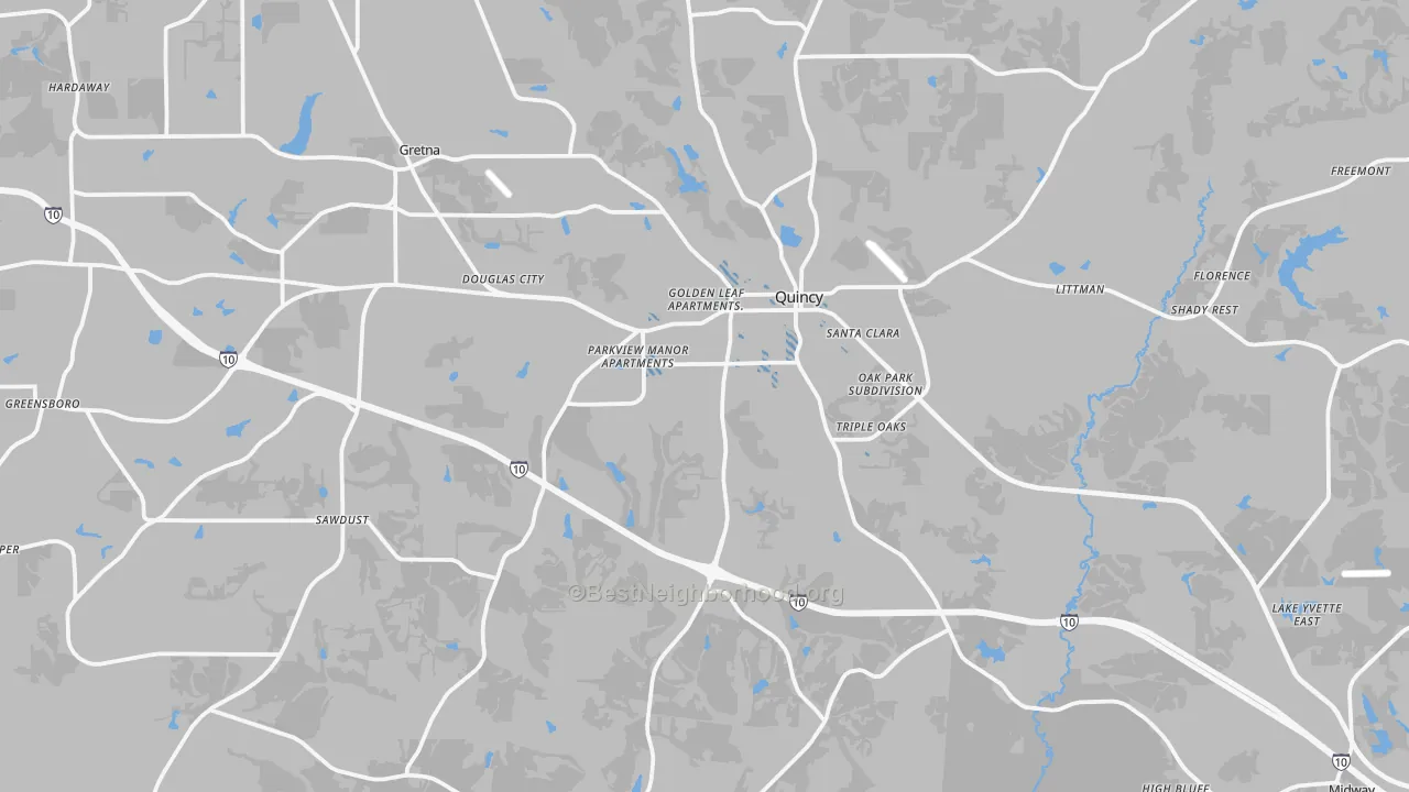 Transit Grade map of Quincy, FL