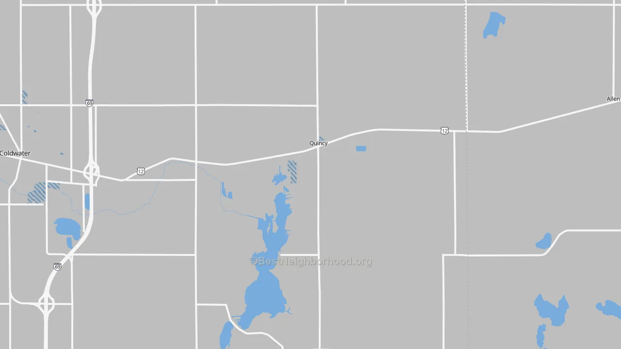 Transit Grade map of Quincy, MI