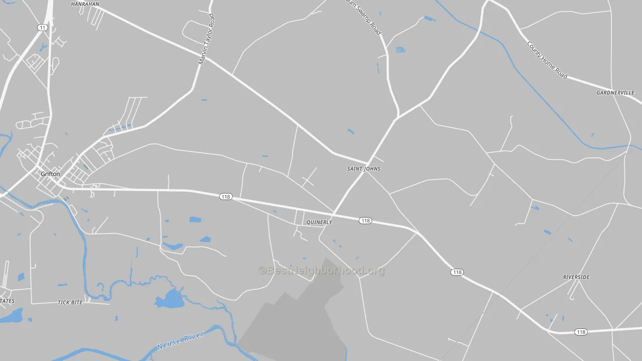 Transit Grade map of Quinerly, NC