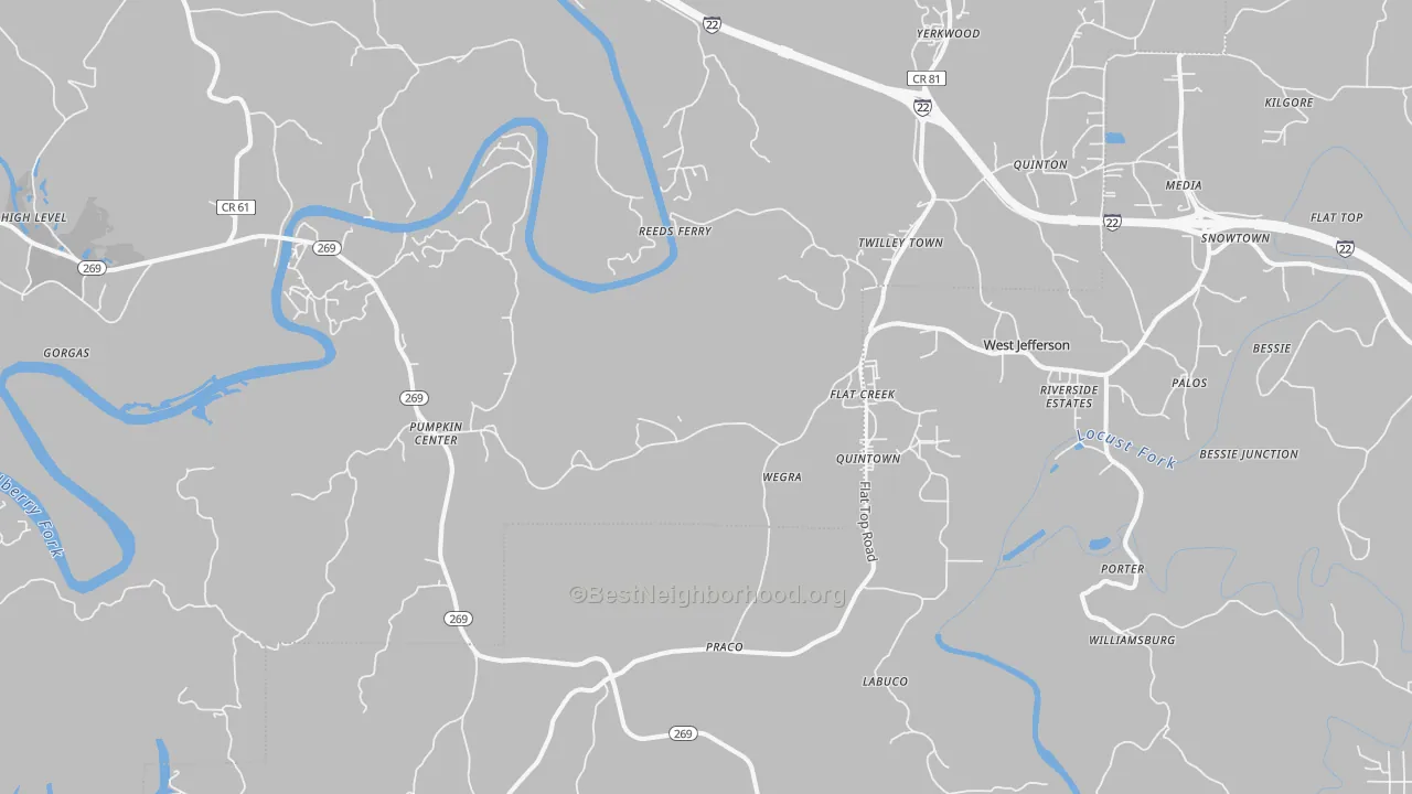 Transit Grade map of Quinton, AL