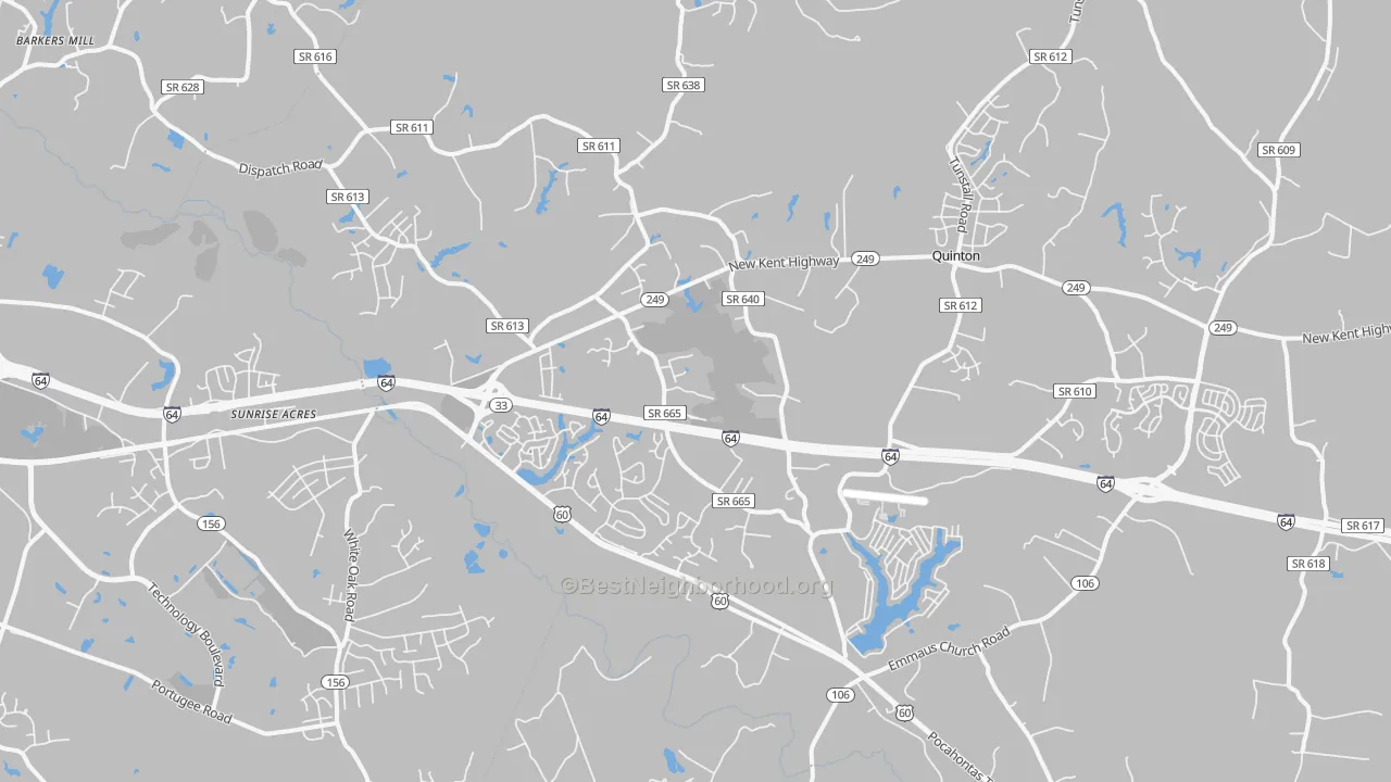 Transit Grade map of Quinton, VA