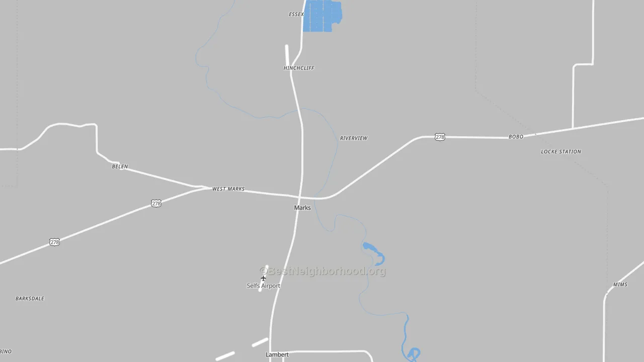 Transit Grade map of Quitman County, MS