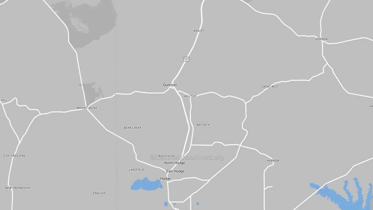 Transit Grade map of Quitman, LA