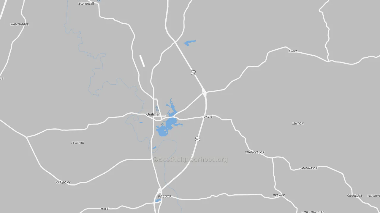 Transit Grade map of Quitman, MS