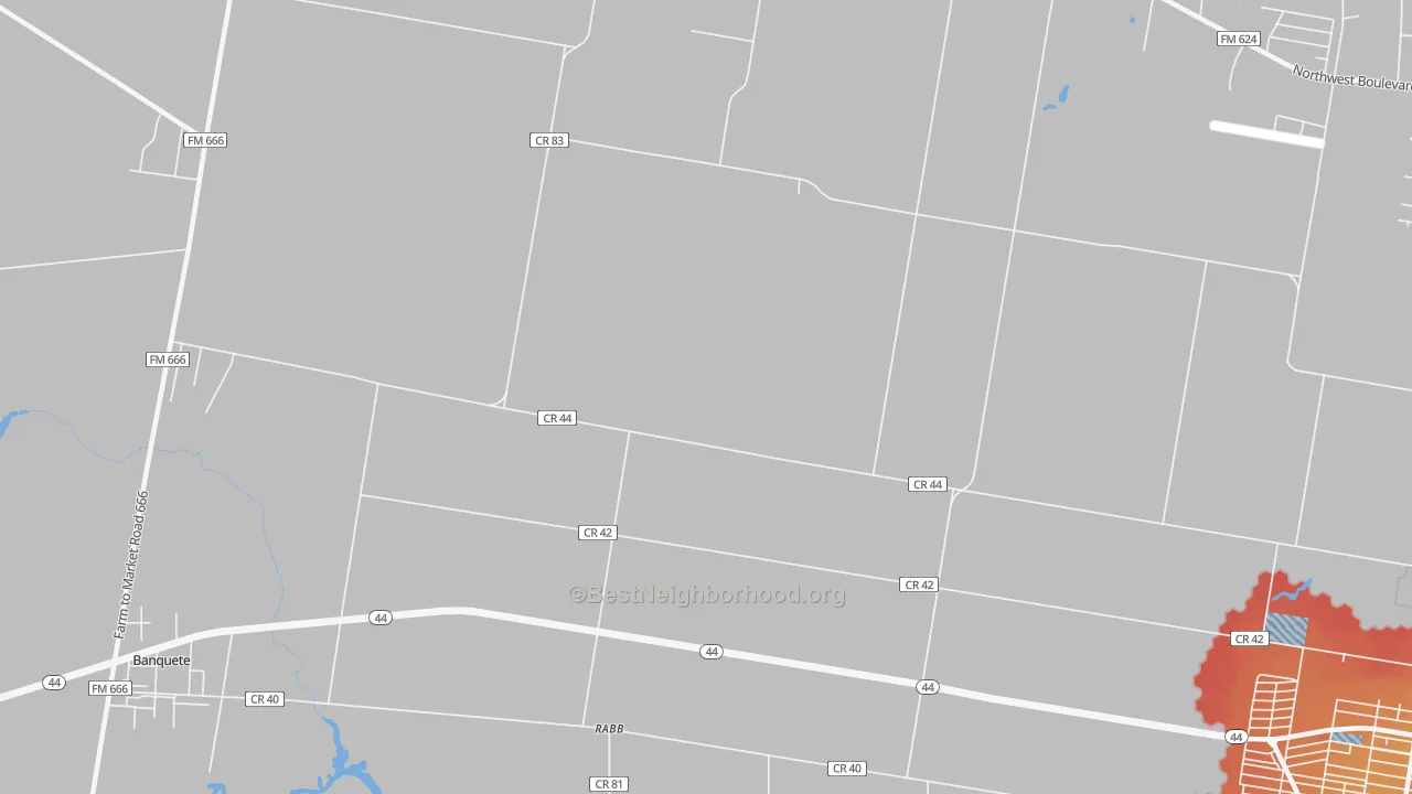 Transit Grade map of Rabb, TX