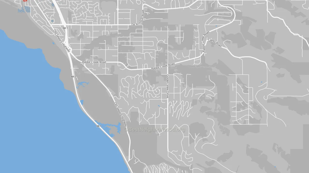 Transit Grade map of Rabbit Creek, Anchorage, AK