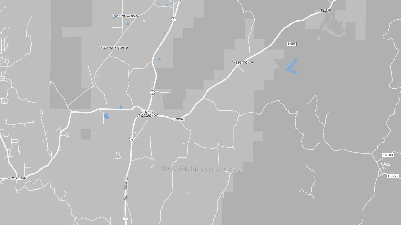 Transit Grade map of Rabbittown, AL