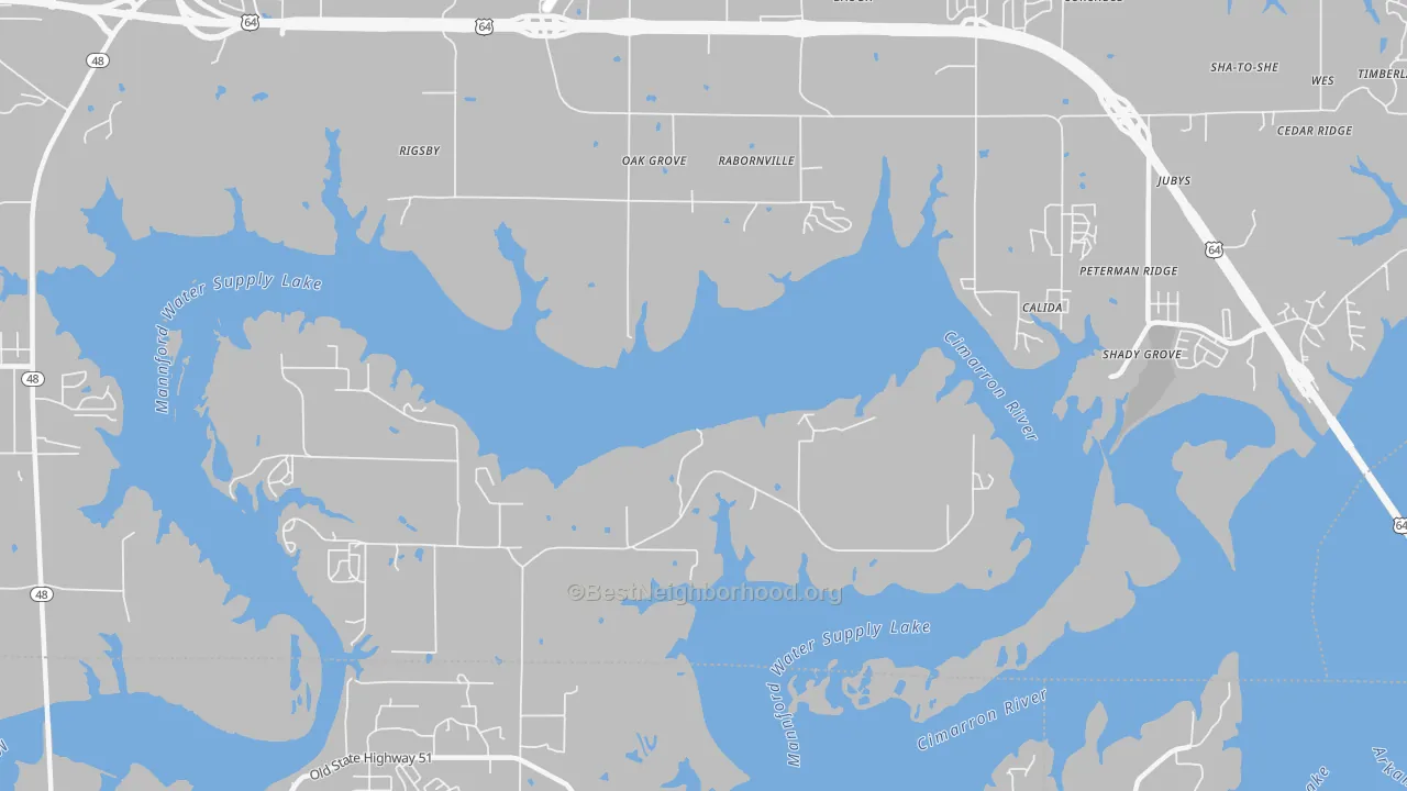 Transit Grade map of Rabornville, OK