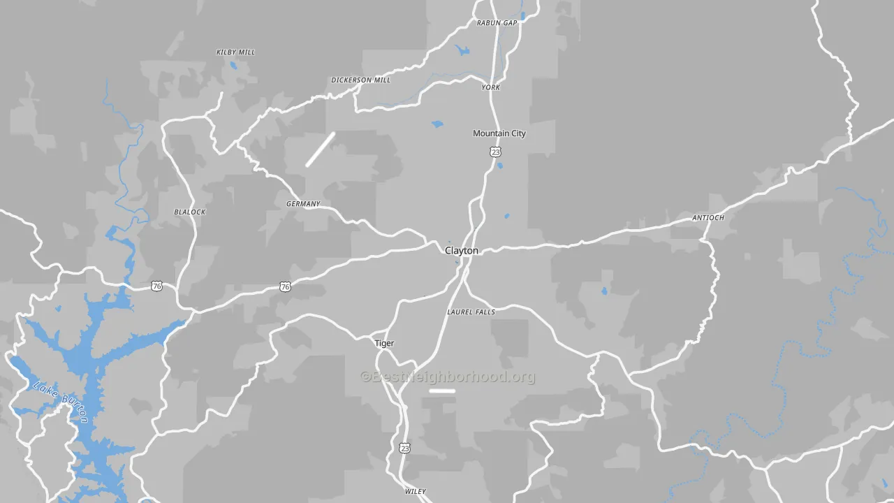 Transit Grade map of Rabun County, GA