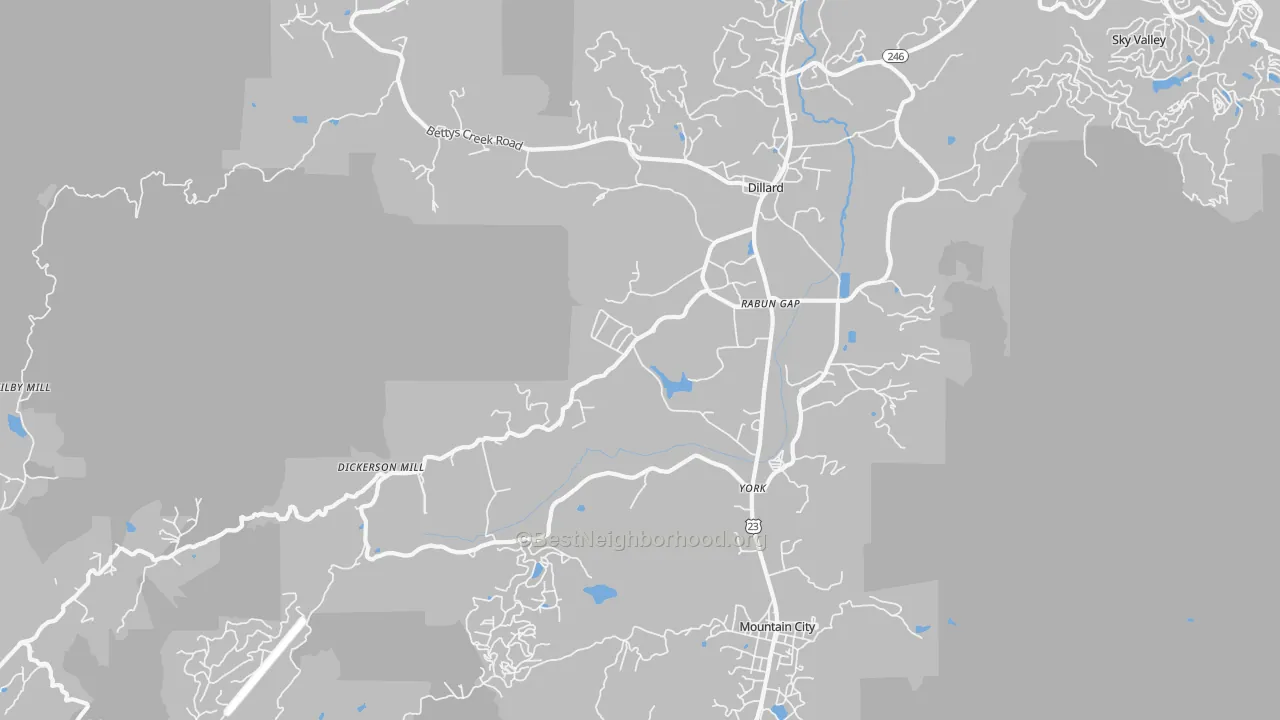 Transit Grade map of Rabun Gap, GA