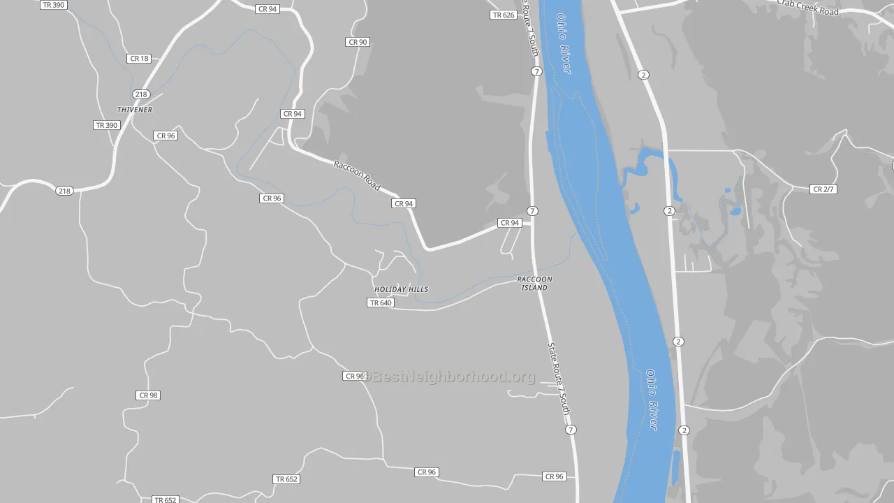 Transit Grade map of Raccoon Island, OH