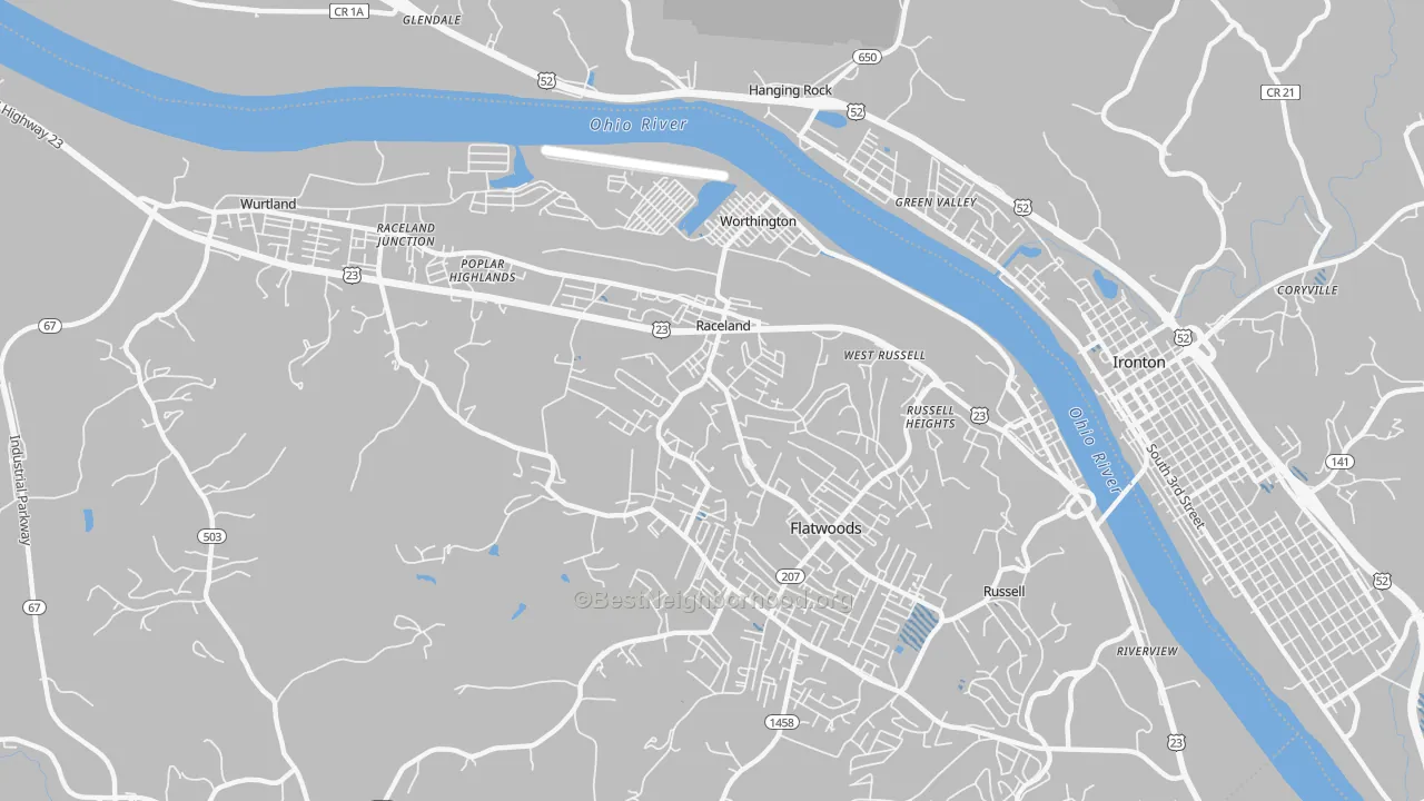 Transit Grade map of Raceland, KY