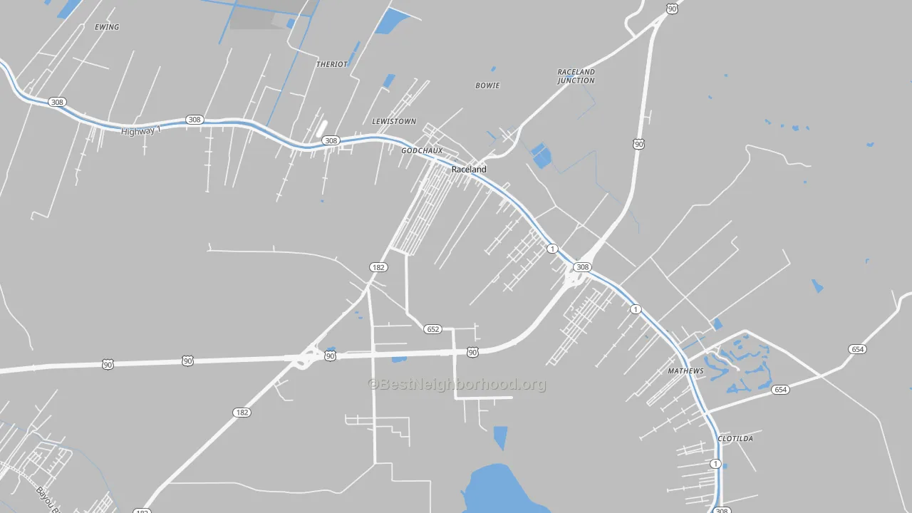 Transit Grade map of Raceland, LA